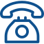 A dark blue line-art icon of a classic rotary-style telephone, commonly used to represent a landline contact number or a "Call Us" call-to-action.